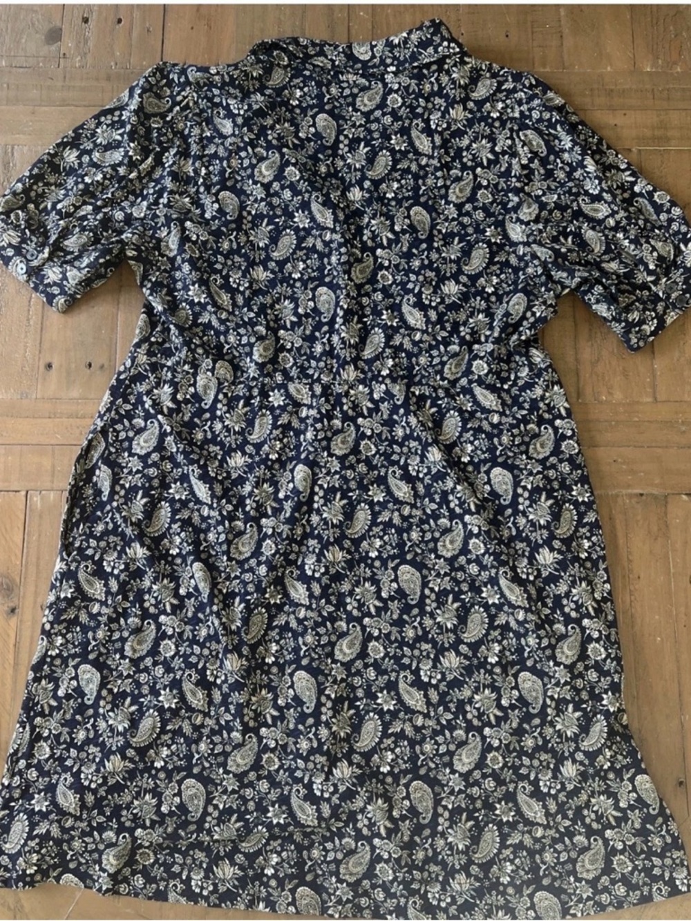 Boden Effie Dress Women’s 14 Blue Paisley Floral Collared Preppy Mini Casual - Picture 8 of 12